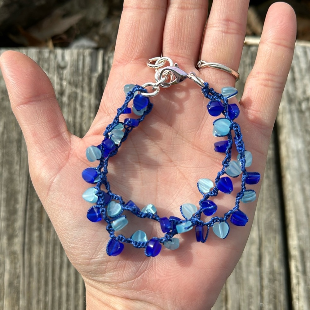 Blue heart bracelet